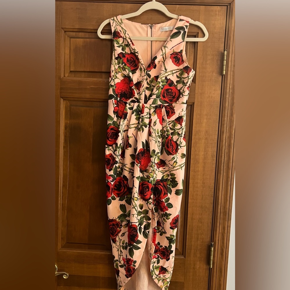 ASOS Size 4 tulip style dress with roses. very good condition.